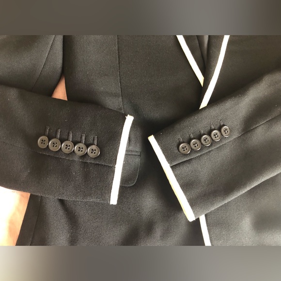 Saint Laurent Black Blazer with White Piping - Picture 6 of 8